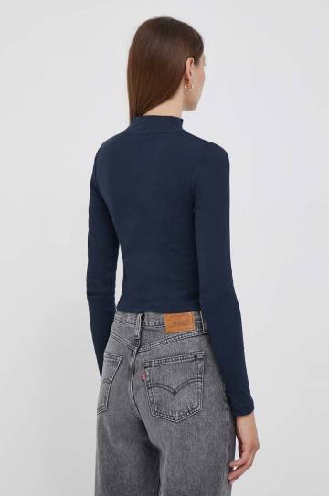 Лонгслив Pepe Jeans женский цвет синий с полугольфом Лонгслив Pepe Jeans женский цвет синий с полугольфом