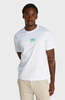 Мужская белая футболка GEL OVERLAY LOGO Белый M Calvin Klein K10K114174