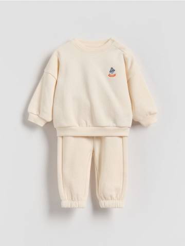 Reserved - Бавовняний комплект - нюдовий - 224FO-02X