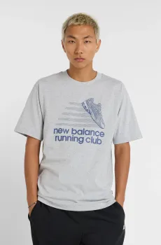 Мужская серая футболка Athletics Running Club Серый XL New Balance MT51909AG
