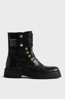 Женские черные кожаные ботинки Joe Черный 36 ZADIG&VOLTAIRE SWCT02035_BLACK