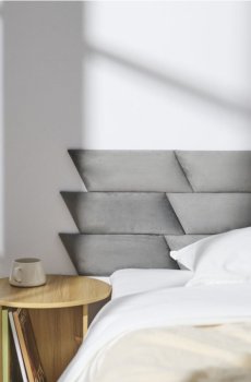 Обшитий панель з велюровим покриттям - сірий