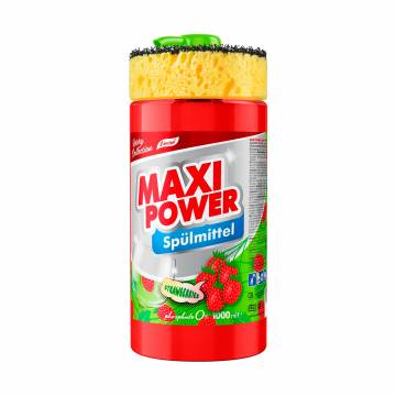 Средство для мытья посуды Maxi Power Земляника, с губкой, 1 л Средство для мытья посуды Maxi Power Земляника, с губкой, 1 л