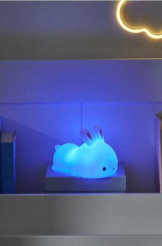 Дитяча LED нічна лампа у формі зайчика - білий
