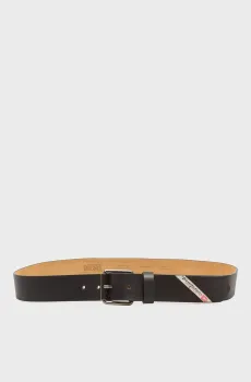 Мужской черный кожаный ремень B-FLAG Черный 95 Diesel X10306 PR271