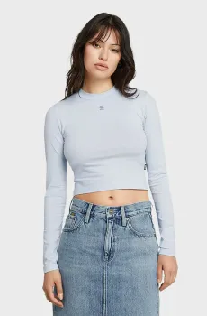 Женский голубой лонгслив Cropped Голубой L G-Star RAW D26357,3310