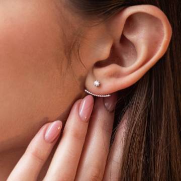 Серебряные серьги - джекеты с фианитами 902-00986 Серебряные серьги - джекеты с фианитами 902-00986