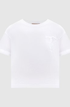 Белая футболка с вышивкой монограммы