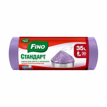 Пакеты для мусора Fino с затяжкой, 35 л, 30 шт Пакеты для мусора Fino с затяжкой, 35 л, 30 шт