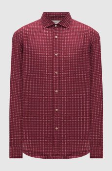 Бордовая рубашка в узор