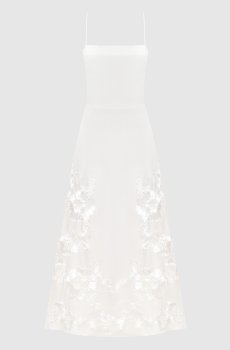Белое платье Annabella Soutache с льном