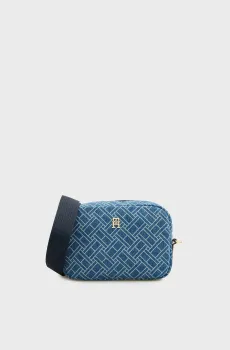 Женская синяя сумка с узором POPETTE DENIM FLAG Синий ONESIZE Tommy Hilfiger AW0AW18610