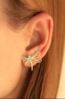 Позолоченные серьги Lilou Dragonfly