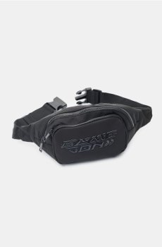 Сумка на пояс із силіконовим логотипом - чорний