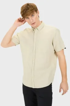 Мужская бежевая льняная рубашка Бежевый M Camel Active 409256-5S56-16