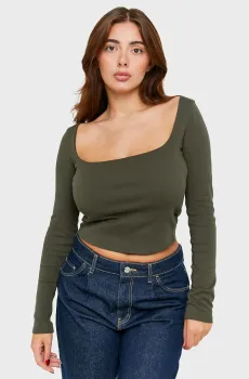 Женский зеленый лонгслив Зеленый XS Tally Weijl STSCOLILON
