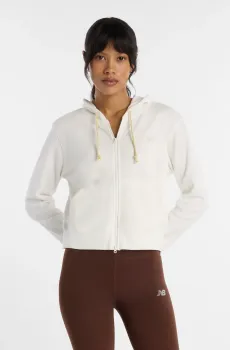 Женское белое худи Coastal Full Zip Белый S New Balance WJ53508SST