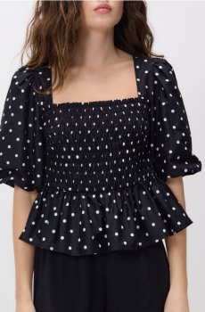 Reserved - Блузка з об’ємними рукавами - чорний - 813II-99X