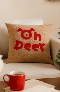 Наволочка з різдвяним мотивом - коричневий