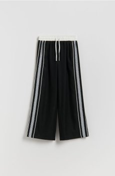 Reserved - Штани з мереживними лампасами - чорний - 187HN-99X