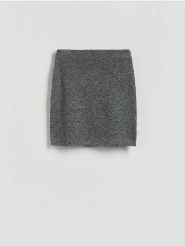Reserved - Мініспідниця з тканини з додаванням вовни - середньо-сірий - 550HH-85M