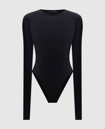 Черный боди с принтом логотипа