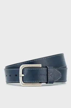 Мужской синий кожаный ремень Синий 115 Pierre Cardin PC.-1070308