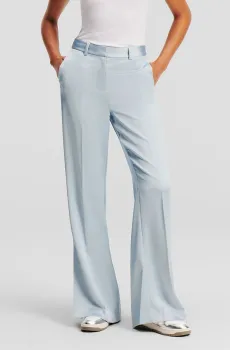 Женские голубые брюки FLUID SATIN Голубой 38 Karl Lagerfeld 241W1009