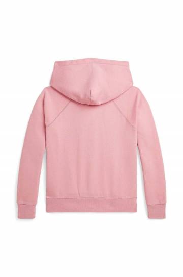 Детская кофта Polo Ralph Lauren цвет розовый с капюшоном с аппликацией 313941120001 Детская кофта Polo Ralph Lauren цвет розовый с капюшоном с аппликацией 313941120001