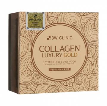 Патчи для кожи вокруг глаз 3W Clinic Collagen & Luxury Gold Eye Patch с коллагеном и золотом, 60 шт Патчи для кожи вокруг глаз 3W Clinic Collagen & Luxury Gold Eye Patch с коллагеном и золотом, 60 шт