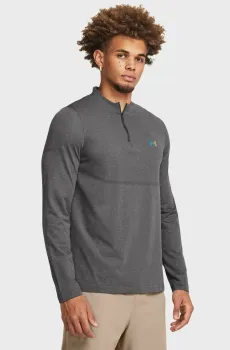 Мужская темно-серая спортивная кофта Vanish Elite Seamless 1/4 Zp Серый XL Under Armour 1382798-025