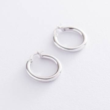 Серебряные серьги - кольца 122696 Серебряные серьги - кольца 122696
