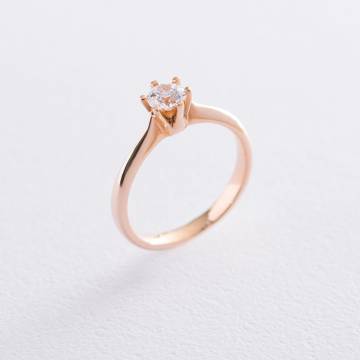 Золотое помолвочное кольцо (цирконий Swarovski) к06256 Золотое помолвочное кольцо (цирконий Swarovski) к06256