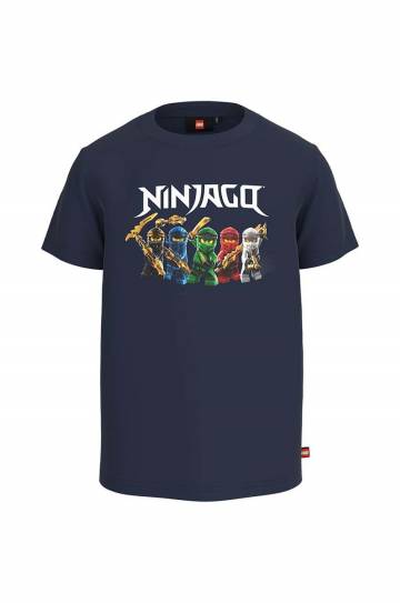 Детская хлопковая футболка Lego x Ninjago цвет синий Детская хлопковая футболка Lego x Ninjago цвет синий