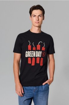 Бавовняна футболка з коротким рукавом Green Day - чорний