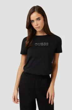 Женская черная футболка Черный S Guess V3BI11.J1314;JBLK