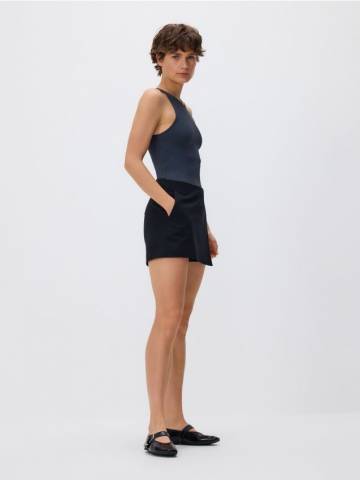 Reserved - Спідниця-шорти з віскози - чорний - 299FT-99X