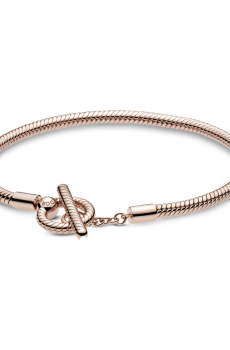 Браслет із T-застібкою з покриттям 14K рожевим золотом
