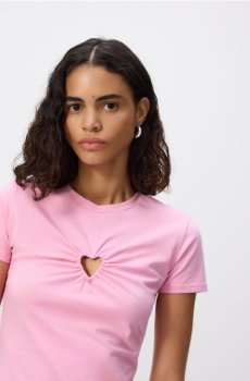 Reserved - Футболка з декоративним вирізом - рожевий - 184HT-30X