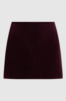 Бордовая юбка мини из шерсти