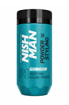 Мужская матовая пудра для укладки волос Nishman Gum Gum Mattifying Volume Powder P1 Средняя фиксация, 20 г