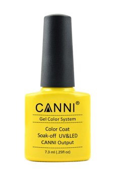 Уценка! Гель-лак для ногтей Canni Gel Color System Color Coat Soak-off UV&LED 001 Желтый, 7.3 мл