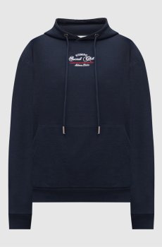 Синие худи с вышивкой логотипа