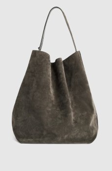 Серая замшевая сумка