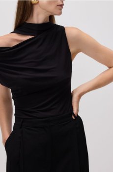 Reserved - Драпірований топ із віскози - чорний - 499GA-99X