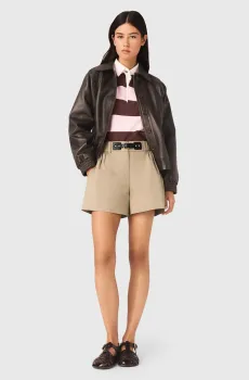 Женские бежевые шорты Бежевый 34 MAJE MFPSH00760_Camel