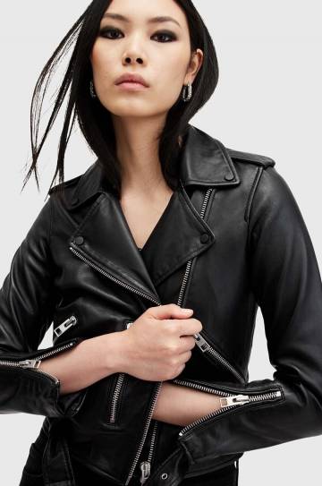 Кожаная куртка AllSaints BALFERN BIKER женская цвет чёрный переходная W084LB Кожаная куртка AllSaints BALFERN BIKER женская цвет чёрный переходная W084LB