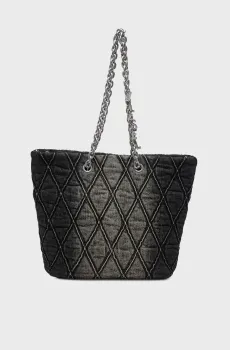 Женская черная джинсовая сумка CHARM-D SHOPPER M SHOPPING BAG Черный ONESIZE Diesel X10467 P6330