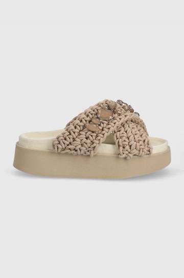 Шлепанцы Inuikii Woven Stones Platform женские цвет бежевый на платформе 70103-106 Шлепанцы Inuikii Woven Stones Platform женские цвет бежевый на платформе 70103-106