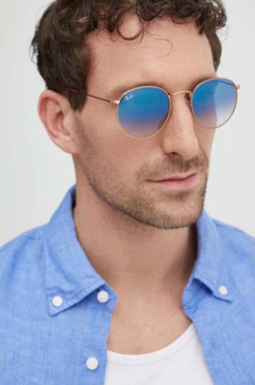 Солнцезащитные очки Ray-Ban ROUND METAL цвет золотой 0RB3447 Солнцезащитные очки Ray-Ban ROUND METAL цвет золотой 0RB3447